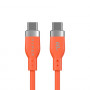 Targus HyperJuice Flex siliconen oplaadkabel USB-C naar USB-C, USB 2.0, 1,5 m, oranje (HJ4011OGGL)