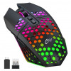 GameBox gaming-muis RGB 2,4GHz draadloos holle behuizing + USB-opladen 1600 DPI zwart