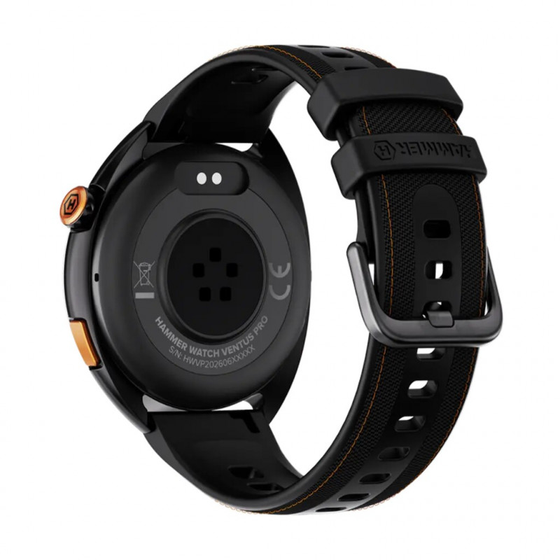 Hammer Ventus PRO smartwatch, GPS, 1,43 inch AMOLED, waterdicht, zwart