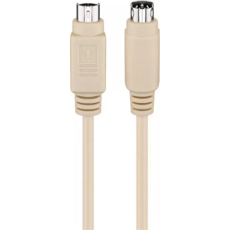 Wentronic Goobay PS/2 toetsenbord-muiskabel, Mini-DIN 6-pins stekker naar stekker, 5 m, grijs (50557)