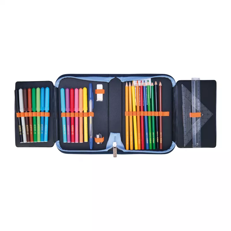 herlitz Tech Mech etui, 31-delige set van polyester, afmetingen: (B)205 x (D)140 x (H)38 mm, 2 kleppen
