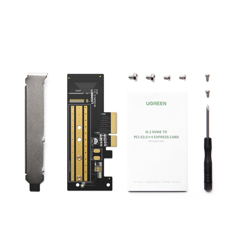 UGREEN CM302 M.2 NVMe SSD naar PCIe 3.0 x4 adapterkaart (CM302-70503)