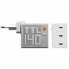 SHARGE Pixel 140 GaN-oplader, 140W, 3x USB-C, dot-matrix-display - wit