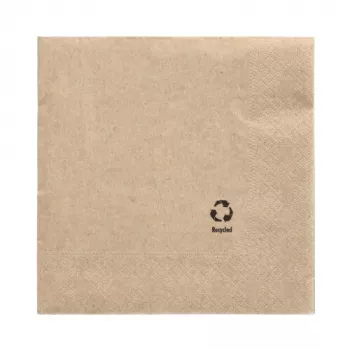 PAPSTAR servetten, 330 x 330 mm, 3-laags, naturel, 1/4-vouw, recycling-tissue, kleurig bedrukt