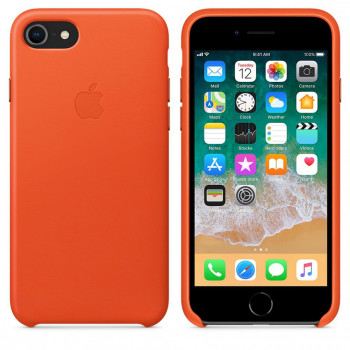 Apple iPhone 7/8/SE (2020)/SE (2022) leren hoesje, Bright Orange