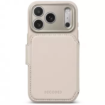 Decoded Leather Detachable Wallet leren hoesje voor iPhone 18 Pro / 17 Pro, MagSafe, Taupe