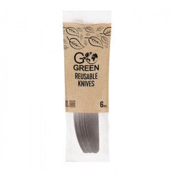 Gogreen Go Green herbruikbare messen, 6 stuks, zwart