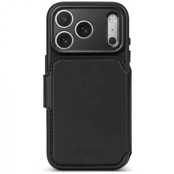 Decoded Leather Detachable Wallet leren hoesje voor iPhone 18 Pro Max / 17 Pro Max, MagSafe, zwart