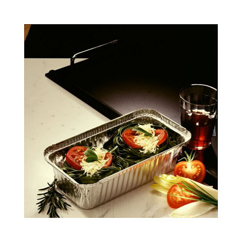 STARPAK aluminium dienbladen met deksels, 1500 ml, zilver