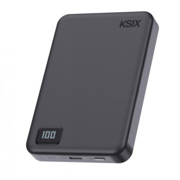 Ksix powerbank Magslim 10000 mAh magnetisch 15W USB-C PD 20W digitaal display zwart