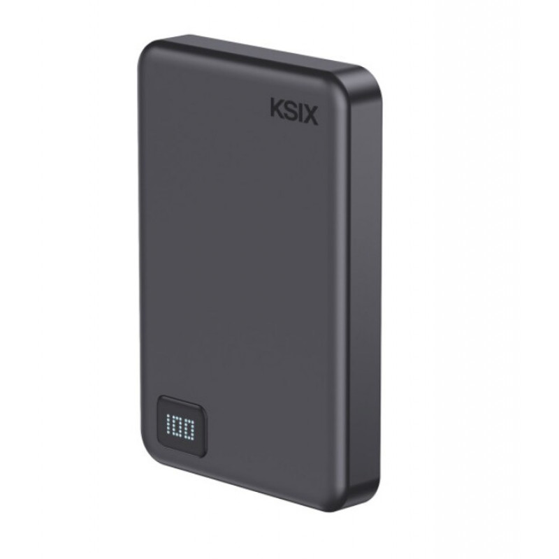 Ksix powerbank Magslim 10000 mAh magnetisch 15W USB-C PD 20W digitaal display zwart