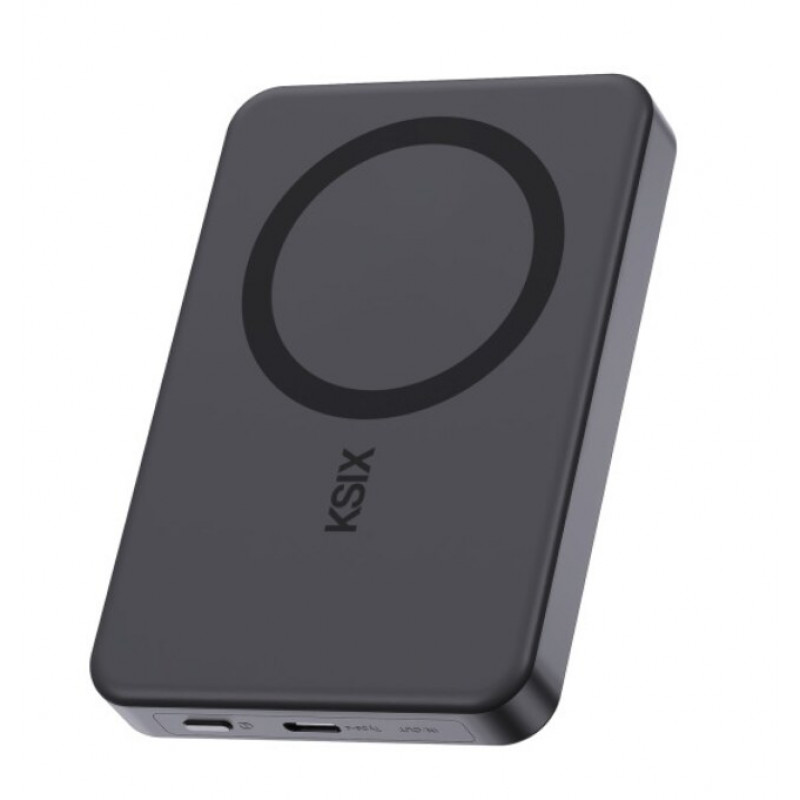 Ksix powerbank Magslim 10000 mAh magnetisch 15W USB-C PD 20W digitaal display zwart