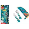 Maped PICNIK bestekset JUNGLE FEVER 3-delig turquoise met etui RVS ABS
