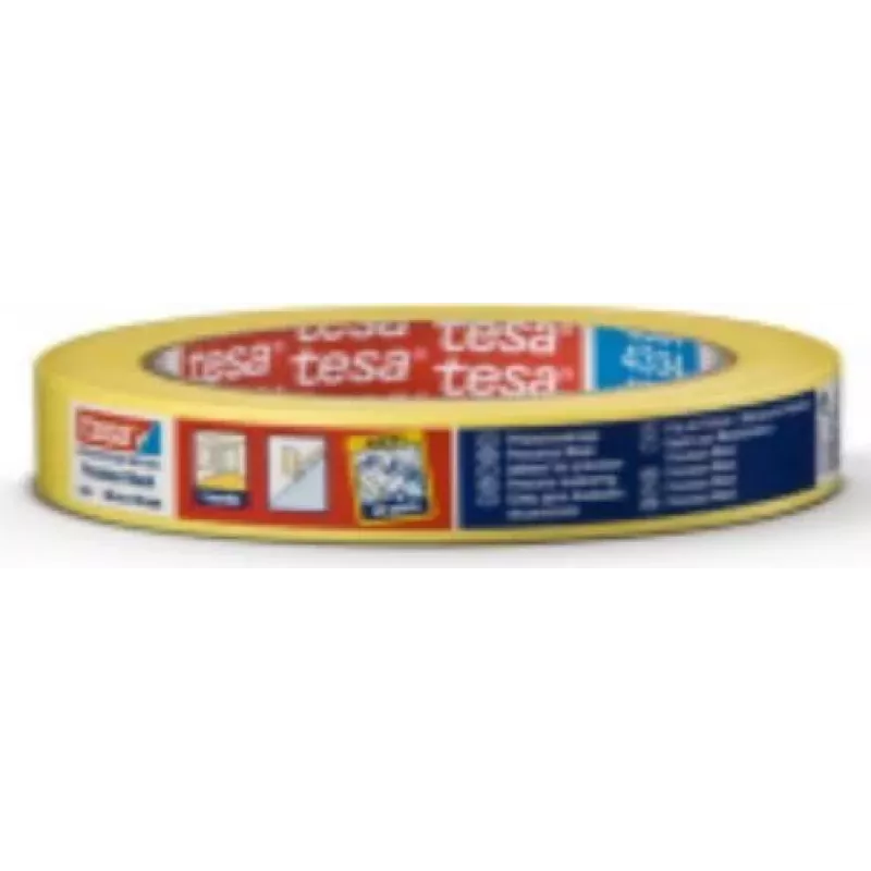 TESA 4334 afdekband, 19 mm x 50 m, geel