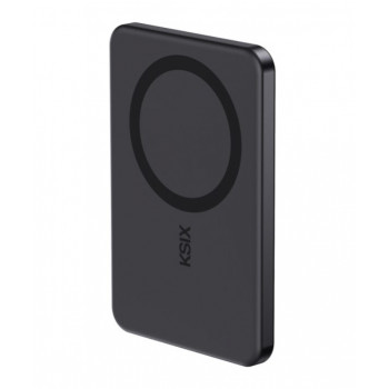 Ksix powerbank Magslim 5000 mAh magnetisch USB-C PD 20W digitaal display zwart