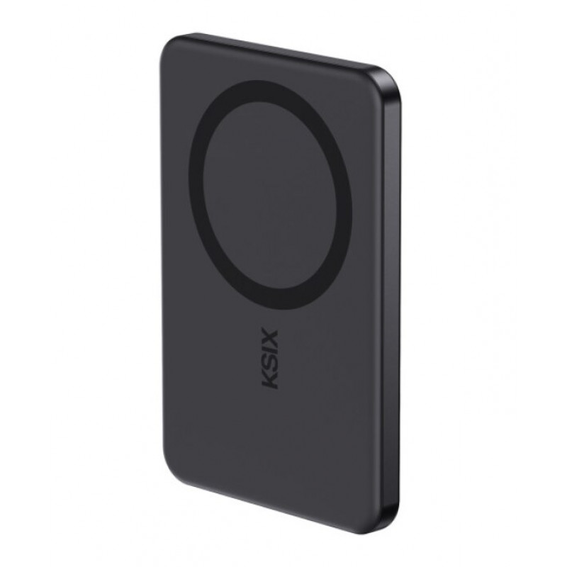 Ksix powerbank Magslim 5000 mAh magnetisch USB-C PD 20W digitaal display zwart