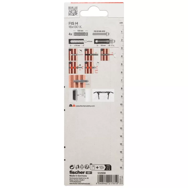 Fischer FIS H 16 x 130 K K NV injectieankerhuls 130 mm 532658