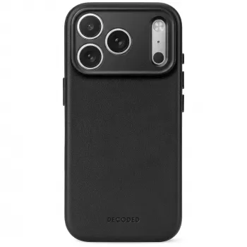Decoded Leather Backcover – leren hoes voor iPhone 18 Pro / 17 Pro, compatibel met MagSafe (zwart)