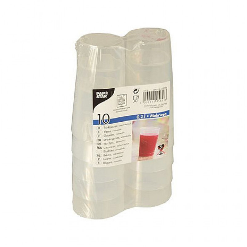 PAPSTAR herbruikbare beker 6,5 cm 0,2 l transparant
