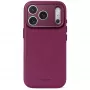 Decoded Leather Backcover - leren hoes voor iPhone 18 Pro / 17 Pro, compatibel met MagSafe (aubergine)