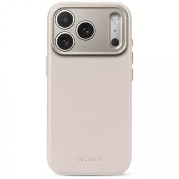 Decoded Leather Backcover – leren hoes voor iPhone 18 Pro Max / 17 Pro Max, compatibel met MagSafe (taupe)