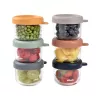 Beaba set van glazen bakjes met deksel 6 x 150 ml Sunrise kleurmix