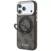Guess Ring Stand 360 4G Classic Logo MagSafe-hoesje voor iPhone 18 Pro / 17 Pro bruin