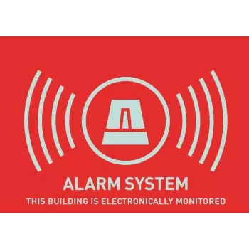ABUS AU1315 alarmwaarschuwingssticker (UK), 74 x 52,5 mm