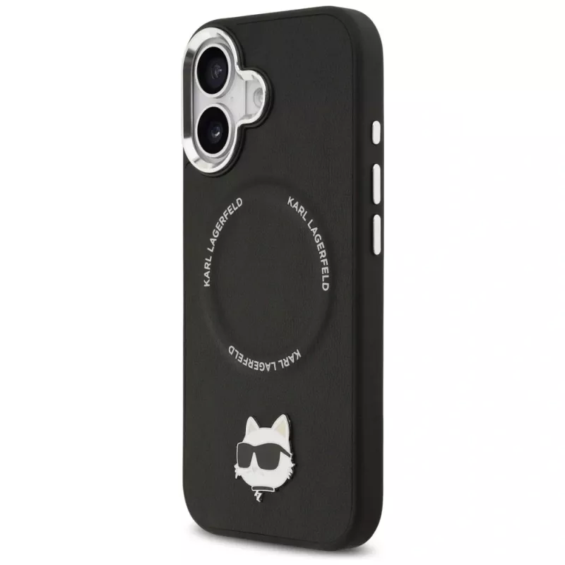 Hoesje Karl Lagerfeld Choupette Pin MagSafe voor iPhone 17 zwart