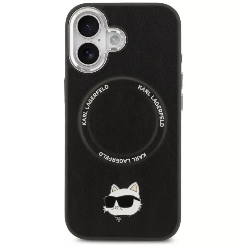 Hoesje Karl Lagerfeld Choupette Pin MagSafe voor iPhone 17 zwart