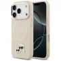 Hoesje Karl Lagerfeld Karl & Choupette Pins MagSafe voor iPhone 17 Pro Max beige