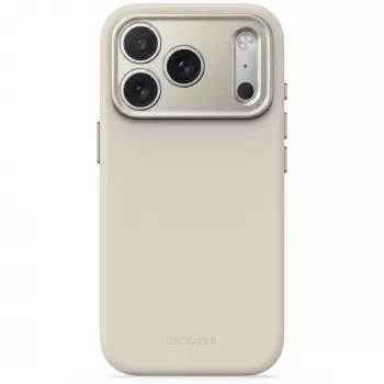 Decoded AntiMicrobial silicone backcover hoes voor iPhone 18 Pro / 17 Pro, MagSafe, Pebble Grey