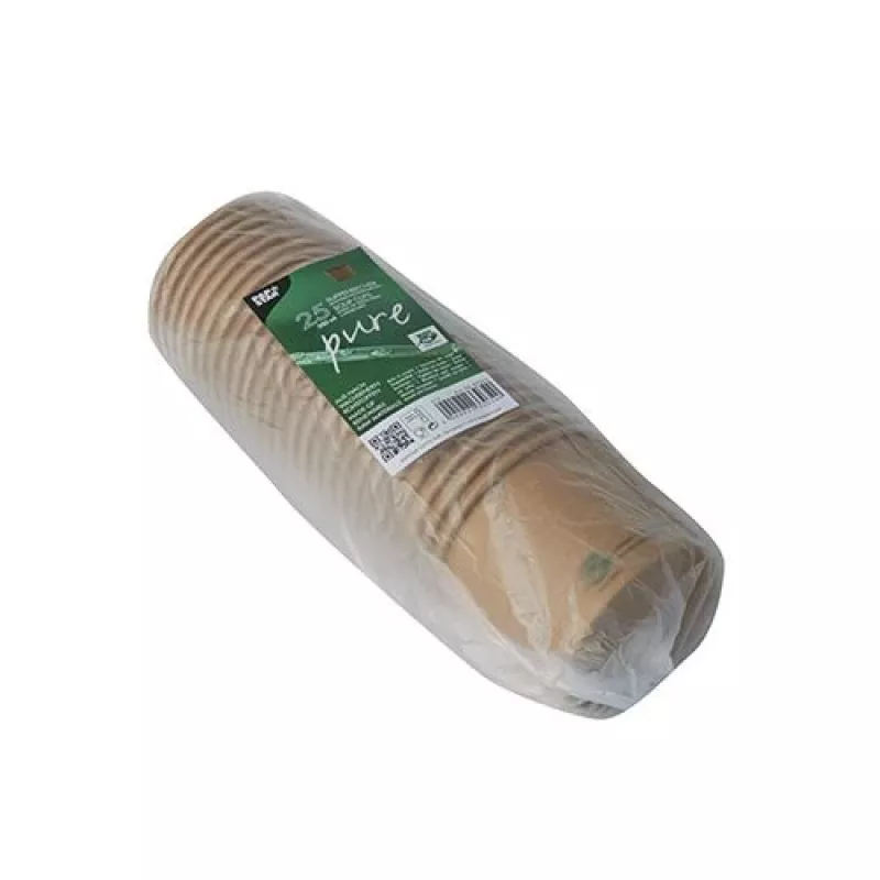 PAPSTAR pure soepbekers, rond, 350 ml, bruin, ongebleekt versvezelkarton met bio-coating