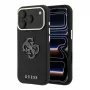 Guess Grained & Big Resin Logo hoesje voor iPhone 18 Pro Max / 17 Pro Max, zwart