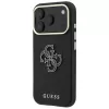 Guess Grained & Big Resin Logo hoesje voor iPhone 18 Pro Max / 17 Pro Max, zwart