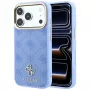 Guess Peony 4G Small Logo MagSafe hoesje voor iPhone 18 Pro Max / 17 Pro Max, lichtblauw