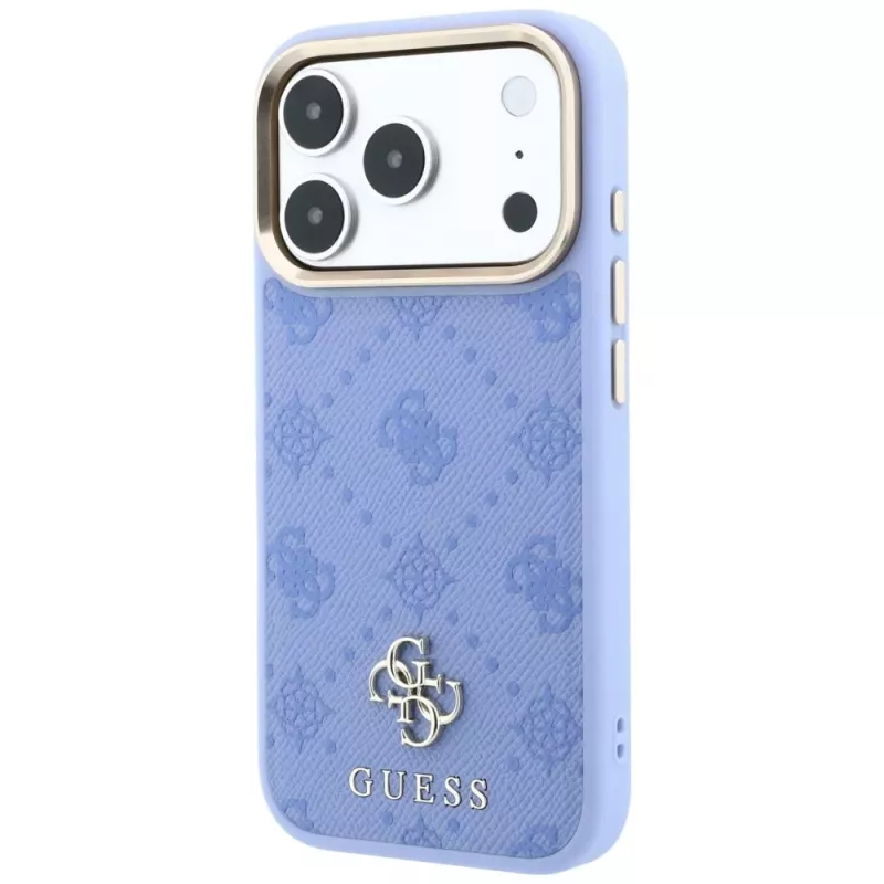 Guess Peony 4G Small Logo MagSafe hoesje voor iPhone 18 Pro Max / 17 Pro Max, lichtblauw