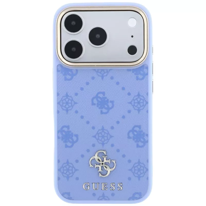 Guess Peony 4G Small Logo MagSafe hoesje voor iPhone 18 Pro Max / 17 Pro Max, lichtblauw