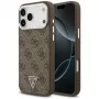 Guess 4G Triangle Logo MagSafe hoesje voor iPhone 18 Pro Max / 17 Pro Max, bruin/zilver