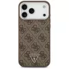 Guess 4G Triangle Logo MagSafe hoesje voor iPhone 18 Pro Max / 17 Pro Max, bruin/zilver