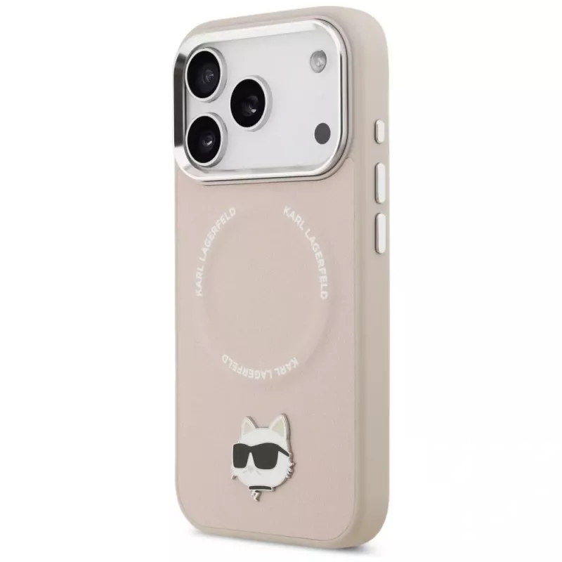 Karl Lagerfeld Choupette Pin MagSafe hoesje voor iPhone 17 Pro, roze