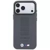 BMW M Blue Perfo Metal Logo MagSafe hoesje voor iPhone 18 Pro Max / 17 Pro Max, grijs