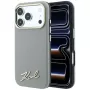 Karl Lagerfeld Saffiano klein Script metaallogo MagSafe hoesje voor iPhone 18 Pro Max / 17 Pro Max, beige