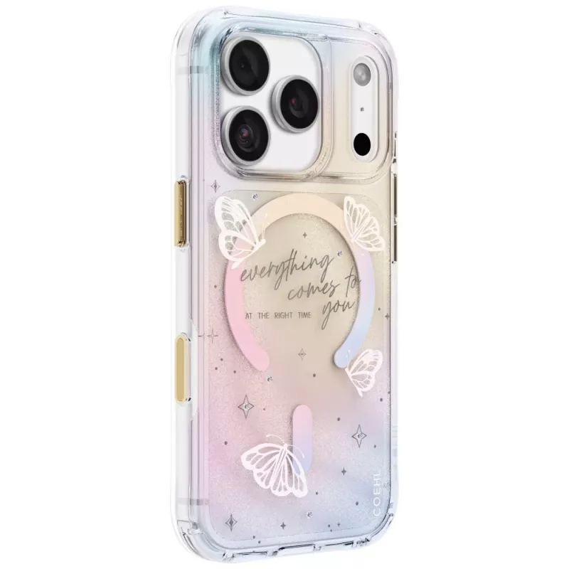 UNIQ Coehl Ellie hoes voor iPhone 18 Pro / 17 Pro, magnetisch laden, Prism Bloom