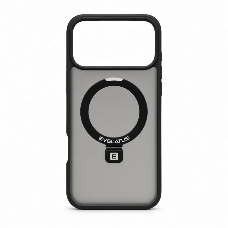 Evelatus Shield hoes met MagSafe & standaard voor Apple iPhone 18 Pro Max, matte ring, zwart