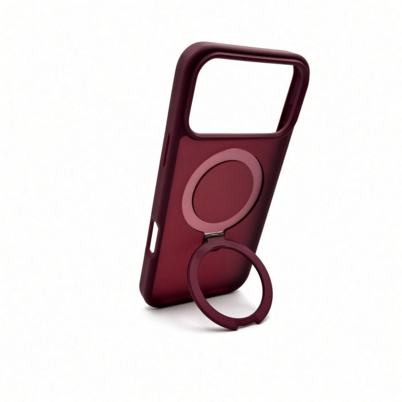 Evelatus Shield hoes met MagSafe & standaard voor Apple iPhone 18 Pro Max, matte ring, bordeauxrood