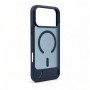 Evelatus MagSafe-hoes met rubbercoating en standaard voor Apple iPhone 18 Pro Max, marineblauw