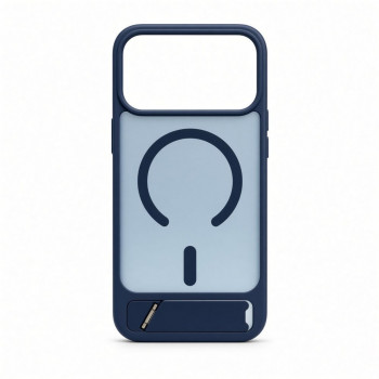 Evelatus MagSafe-hoes met rubbercoating en standaard voor Apple iPhone 18 Pro Max, marineblauw