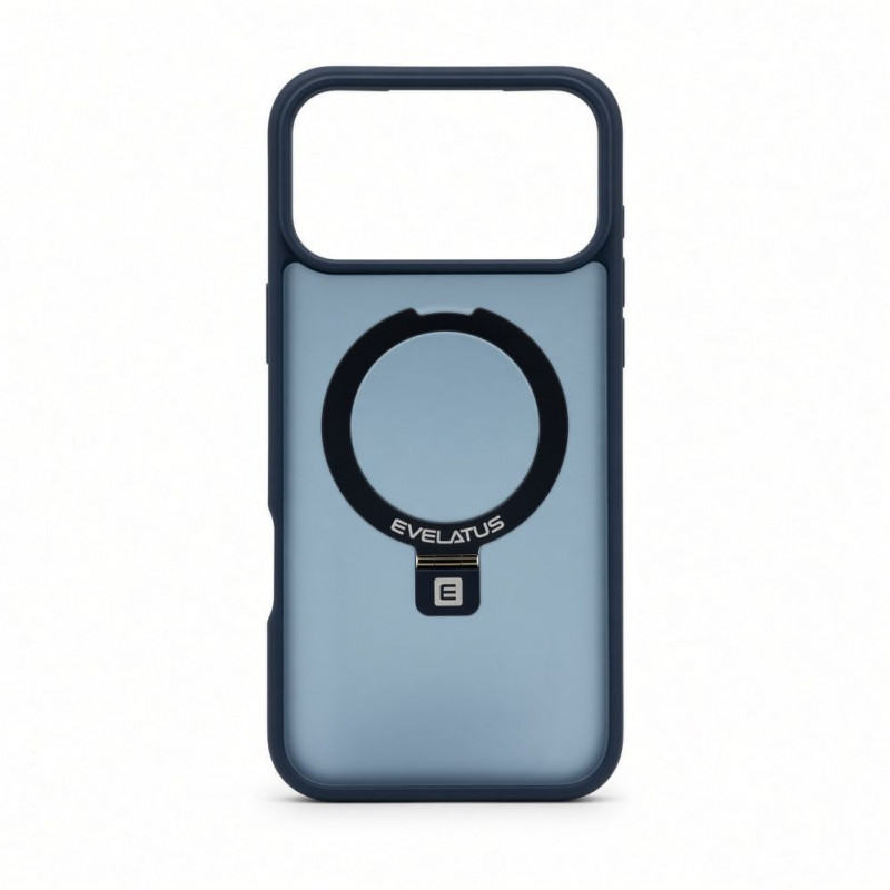 Evelatus Shield hoes met MagSafe & standaard voor Apple iPhone 18 Pro Max, matte ring, marineblauw