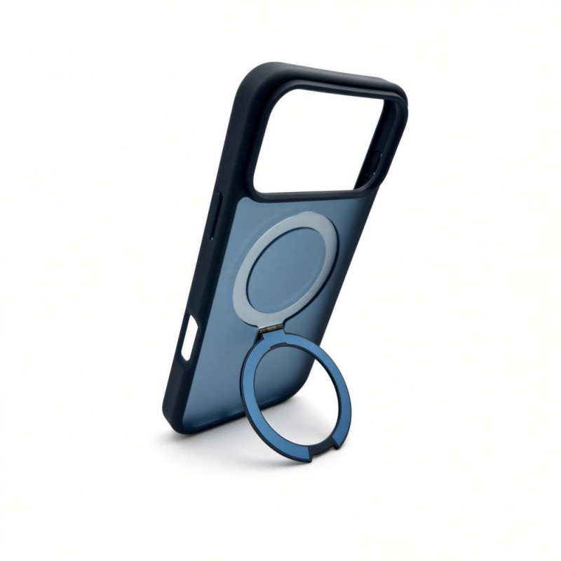 Evelatus Shield hoes met MagSafe & standaard voor Apple iPhone 18 Pro Max, matte ring, marineblauw